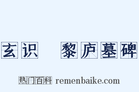 玄识阇黎庐墓碑是什么意思的图片